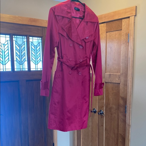 bebe Jackets & Blazers - Bebe Pink Trench Coat with Belted Waist and Classic Collar